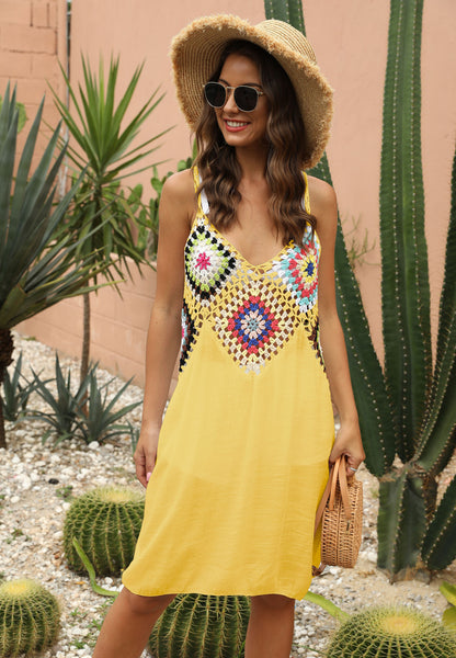 Xena™ | Gehäkeltes Boho-Sommerkleid mit Rückenausschnitt