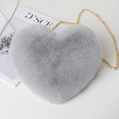 Love Bags For Women Plush Chain Shoulder Bags Valentine's Day Party Bag